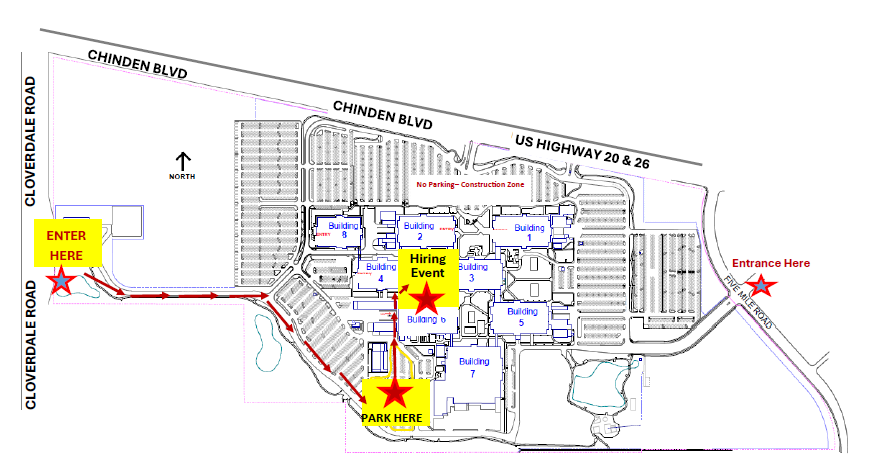 Parking map for HP Campus