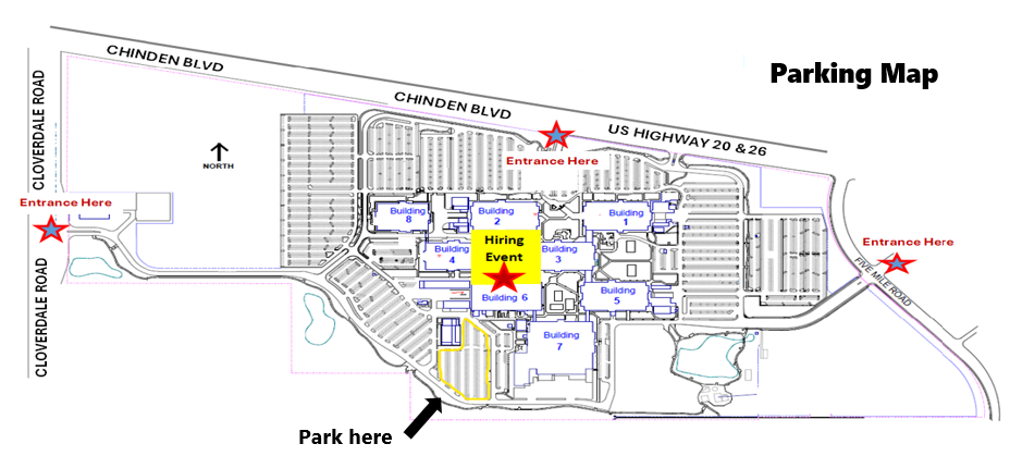 Parking Map for Boise Job Fair